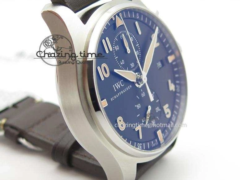 MIROTIME 0216 Pilot Chrono SS IW387808 CF3 ZF 1:1 Best Edition On Brown Leather Strap A Soft 7328